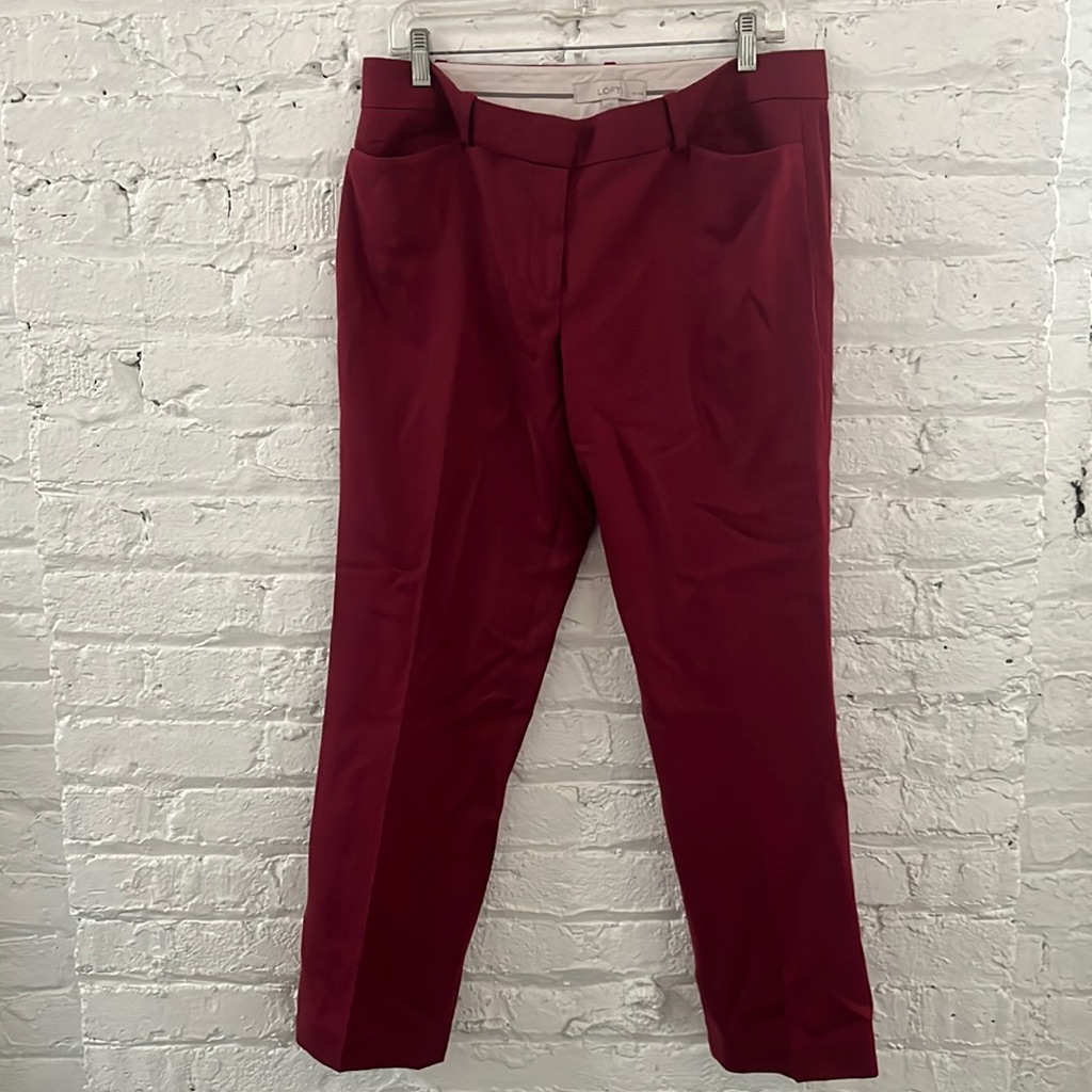 Loft Red Work Pants Size 12p